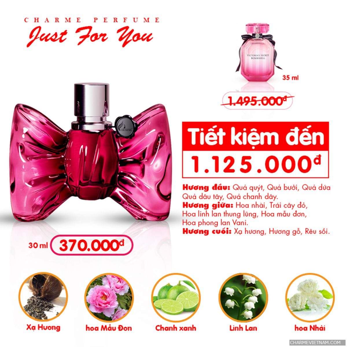 Thành phần tạo nên Charme Just For You rất tinh tế