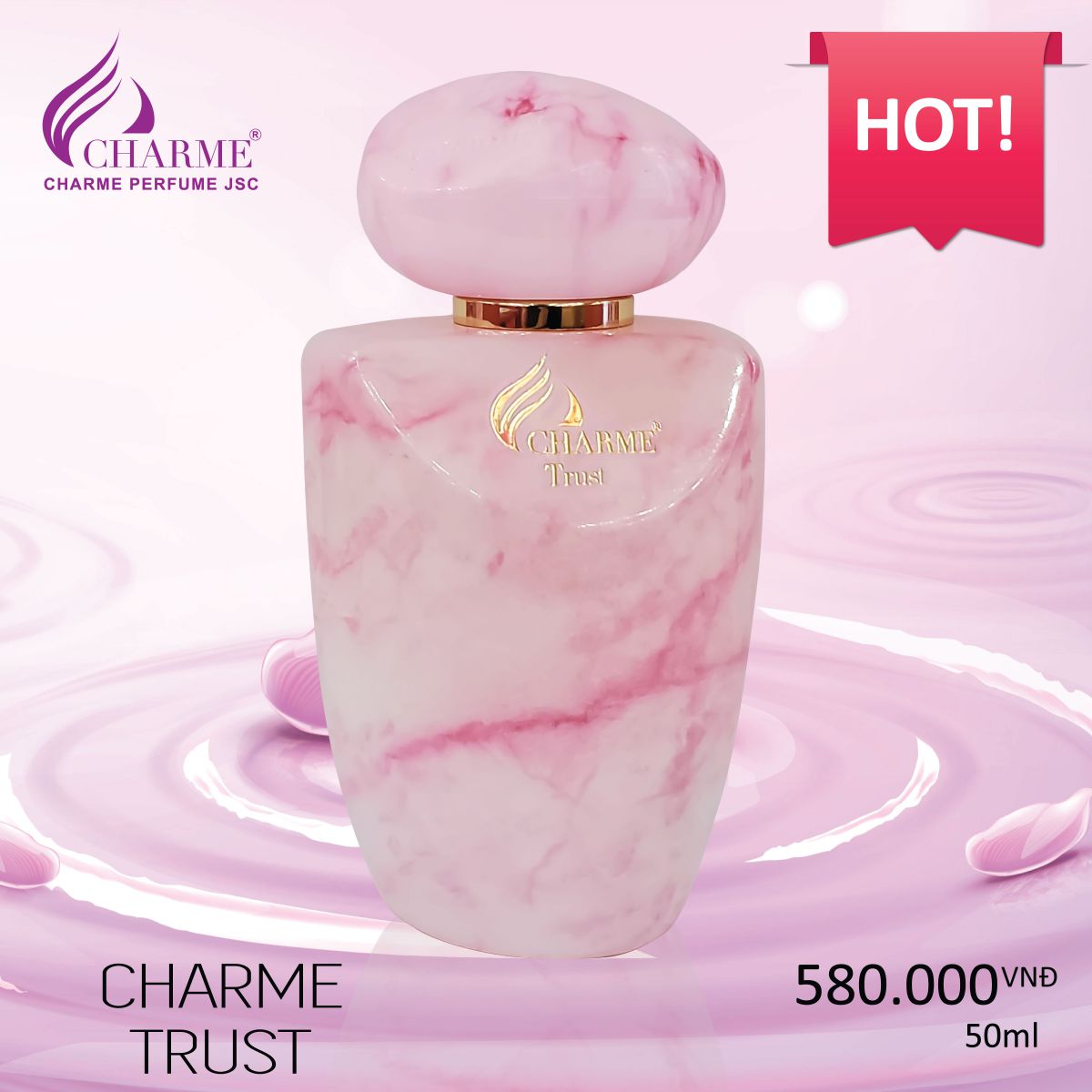 Nước hoa Charme Trust thuộc hương hoa cỏ trái cây thực phẩm đem lại cảm giác tươi mát và ngọt ngào dễ chịu.