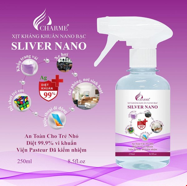 Xịt kháng khuẩn nano bạc Charme Silver Nano