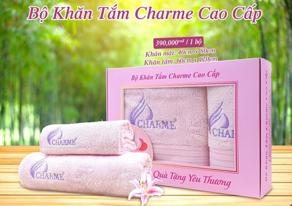 Bộ khăn tắm Charme cao cấp từ sợi tre