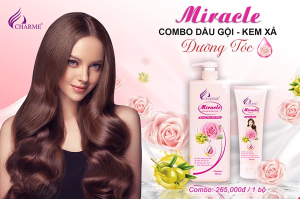 COMBO Dầu gội - Kem xả MIRACLE Dưỡng tóc 900ml