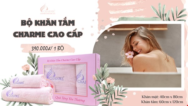 Bộ khăn tắm Charme cao cấp từ sợi tre