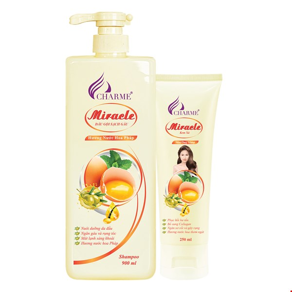 COMBO Dầu gội - Kem xả MIRACLE Trị Gàu 900ml