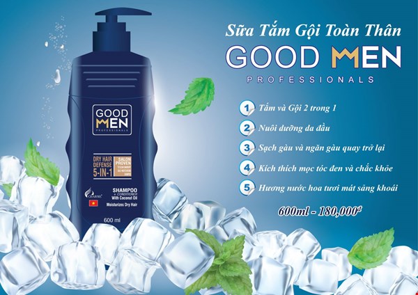 Sữa tắm gội toàn thân GOOD MEN Professionals 5 in 1 600ml