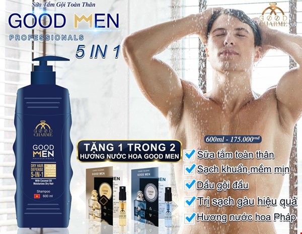 Sữa tắm gội toàn thân GOOD MEN Professionals 5 in 1